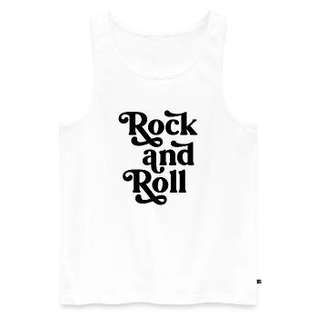 Vintage Rock'n'Roll-Typografie-Design - Männer Premium Bio Tank Top - Weiß - Vorne - AI Model Male 178 light (178cm)
