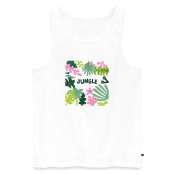 Motif de feuilles tropicales de la jungle Conception de la nature - Débardeur bio Premium Homme - blanc - Devant - AI Model Male 178 light (178cm)