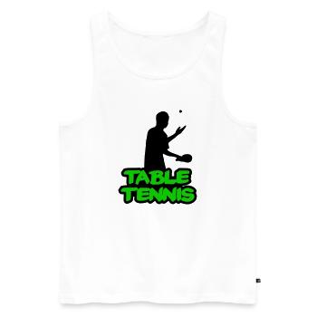 Neon Graffiti Table Tennis Lettering - Men's Premium Organic Tank Top - white - Front - AI Model Male 178 light (178cm)