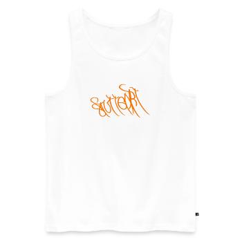 Stuttgart Streetart Souvenir - Männer Premium Bio Tank Top - Weiß - Vorne - AI Model Male 178 light (178cm)