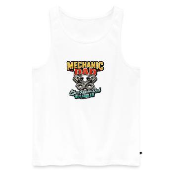 Mechanic Dad – Cool Dad Saying - Men's Premium Organic Tank Top - white - Front - Michal (187cm)