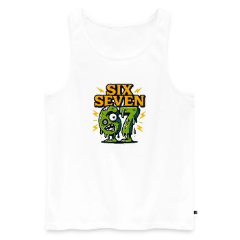 Six Seven 67 Zombie Horror Humor Italian Brainrot - Männer Premium Bio Tank Top - Weiß - Vorne - AI Model Male 178 light (178cm)