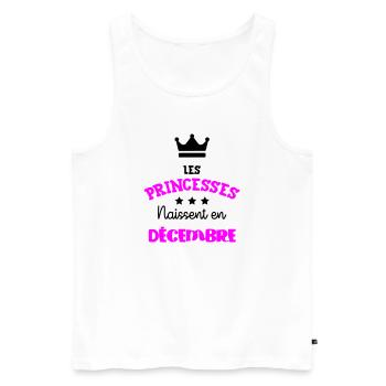 Cadeau naissance bébé fille Décembre Princesses - Débardeur bio Premium Homme - blanc - Devant - Michal (187cm)