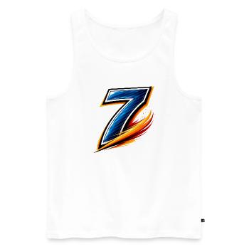 Number 7 Soccer Shirt Player Speed - Men's Premium Organic Tank Top - white - Front - Michal (187cm)