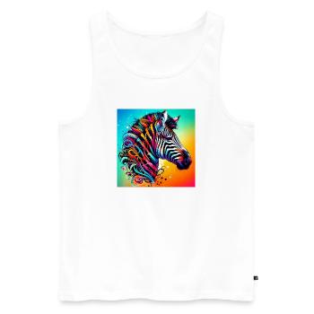 zebra - Men's Premium Organic Tank Top - white - Front - Michal (187cm)