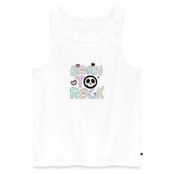 Né dans le Rock Rainbow - Débardeur bio Premium Homme - blanc - Devant - Michal (187cm)