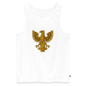 Emblème de l’Aigle d’Or - Débardeur bio Premium Homme - blanc - Devant - AI Model Male 178 light (178cm)