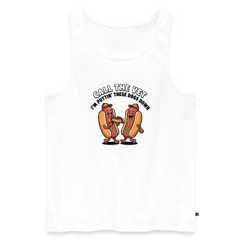 Ruf den Tierarzt an, ich lasse diese Hunde einschl - Männer Premium Bio Tank Top - Weiß - Vorne - Michal (187cm)