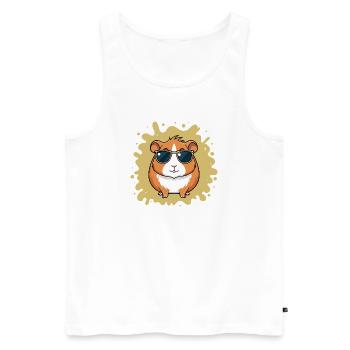 Cool Hamster with Sunglasses - Men's Premium Organic Tank Top - white - Front - AI Model Male 178 light (178cm)