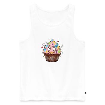 Bunter Cupcake mit Augen & Farben - Männer Premium Bio Tank Top - Weiß - Vorne - Michal (187cm)