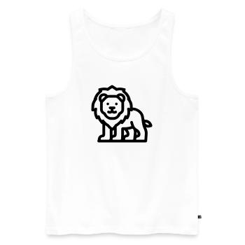 lion - Débardeur bio Premium Homme - blanc - Devant - Michal (187cm)