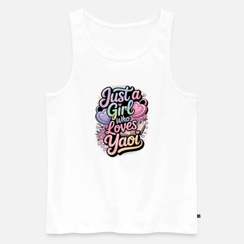 Nur ein Mädchen, das Yaoi liebt. - Männer Premium Bio Tank Top - Weiß