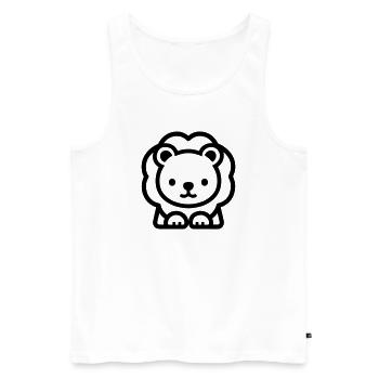 lion - Débardeur bio Premium Homme - blanc - Devant - Michal (187cm)