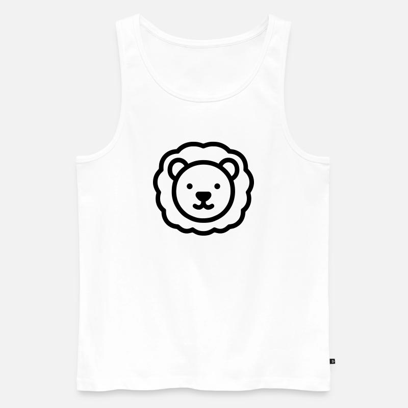 Löwe - Männer Premium Bio Tank Top - Weiß