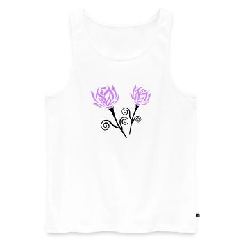 Roses - Men's Premium Organic Tank Top - white - Front - AI Model Male 178 light (178cm)