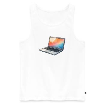 Lumina Laptop Prisma - Männer Premium Bio Tank Top - Weiß - Vorne - Michal (187cm)
