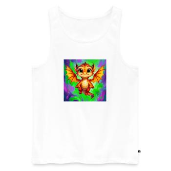 dragon - Men's Premium Organic Tank Top - white - Front - AI Model Male 178 light (178cm)