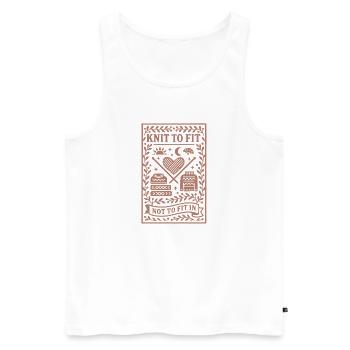 Knitting instead of fitting | Men's Wool - Men's Premium Organic Tank Top - white - Front - AI Model Male 178 light (178cm)