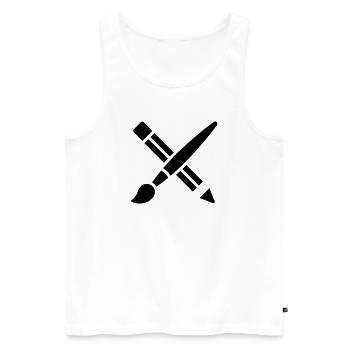 Brush, Pencil, Crafting, Art Icon - Men's Premium Organic Tank Top - white - Front - AI Model Male 178 light (178cm)