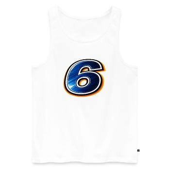 Chemise de football numéro 6 Style sportif - Débardeur bio Premium Homme - blanc - Devant - AI Model Male 178 light (178cm)
