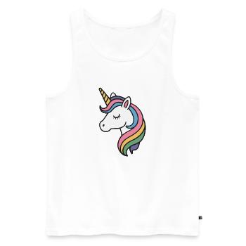 Fille Licorne - Débardeur bio Premium Homme - blanc - Devant - AI Model Male 178 light (178cm)