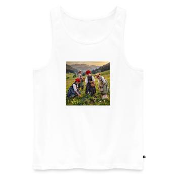 Schwarzwald-Idylle im Blütenmeer 8.0 - Männer Premium Bio Tank Top - Weiß - Vorne - AI Model Male 178 light (178cm)