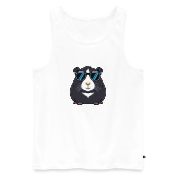 Kapybara Schwarze Kühle Sonnenbrillen - Männer Premium Bio Tank Top - Weiß - Vorne - Michal (187cm)