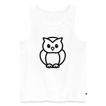 Eule - Männer Premium Bio Tank Top - Weiß - Vorne - Michal (187cm)