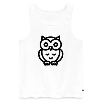 Eule - Männer Premium Bio Tank Top - Weiß - Vorne - Michal (187cm)