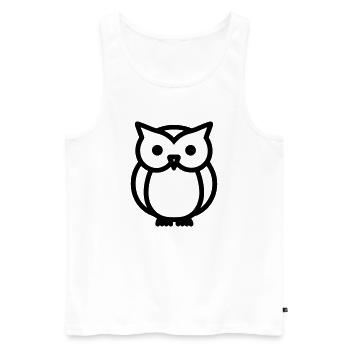 Eule - Männer Premium Bio Tank Top - Weiß - Vorne - Michal (187cm)