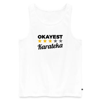 Funny Karateka - Men's Premium Organic Tank Top - white - Front - AI Model Male 178 light (178cm)