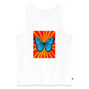 papillon - Débardeur bio Premium Homme - blanc - Devant - AI Model Male 178 light (178cm)