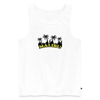 Malibu Skyline - Débardeur bio Premium Homme - blanc - Devant - AI Model Male 178 light (178cm)