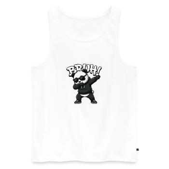 Bruh Panda Dabbing Cool Panda Bear Funny - Men's Premium Organic Tank Top - white - Front - AI Model Male 178 light (178cm)