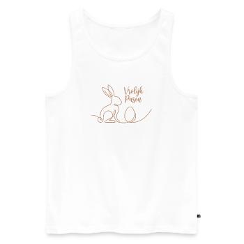 Vrolijk Pasen, Schattig Konijn Shirt, Hoodie, Bag - Männer Premium Bio Tank Top - Weiß - Vorne - Michal (187cm)