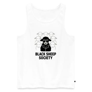 Société du Mouton Noir Black Sheep Society - Débardeur bio Premium Homme - blanc - Devant - AI Model Male 178 light (178cm)