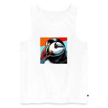 Papageitaucher - Männer Premium Bio Tank Top - Weiß - Vorne - Michal (187cm)