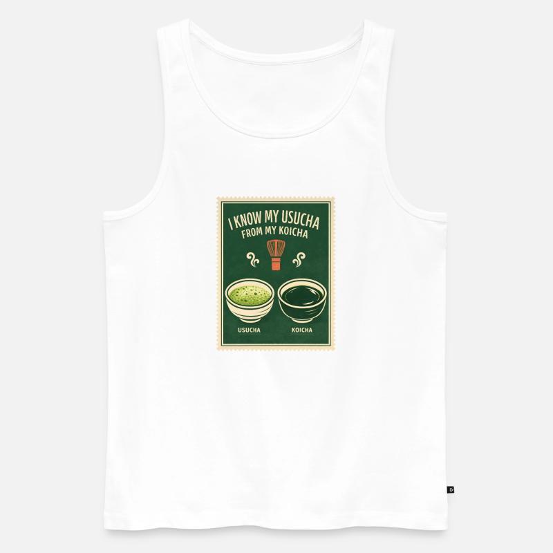 Usucha oder Koicha | Matcha Wissen - Männer Premium Bio Tank Top - Weiß