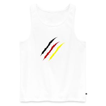 krallen_deutschland_-2- - Männer Premium Bio Tank Top - Weiß - Vorne - Michal (187cm)