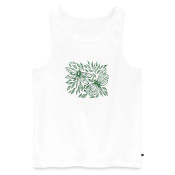 Dragonflies and Leaves Botanical - Men's Premium Organic Tank Top - white - Front - AI Model Male 178 light (178cm)