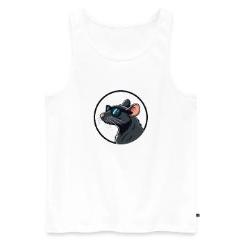 Elegante Ratte mit Gläser im Kreis - Männer Premium Bio Tank Top - Weiß - Vorne - Michal (187cm)