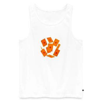 Orange Aces Playing Cards - Men's Premium Organic Tank Top - white - Front - AI Model Male 178 light (178cm)