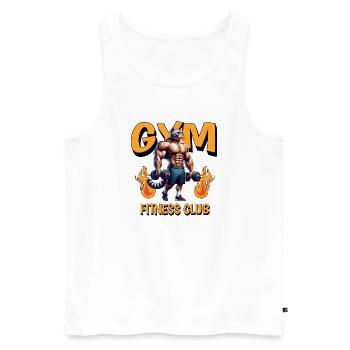 Gym Fitness Club – Force & Mode de vie - Débardeur bio Premium Homme - blanc - Devant - Michal (187cm)
