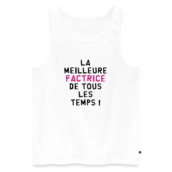 Meilleure factrice de tous les temps humour - Débardeur bio Premium Homme - blanc - Devant - AI Model Male 178 light (178cm)