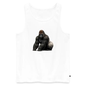 Animal sauvage gorille - Débardeur bio Premium Homme - blanc - Devant - AI Model Male 178 light (178cm)