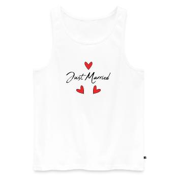 GERADE VERHEIRATET. Junggesellinnenabschied. VALENTINSTAG. PAAR - Männer Premium Bio Tank Top - Weiß - Vorne - Michal (187cm)