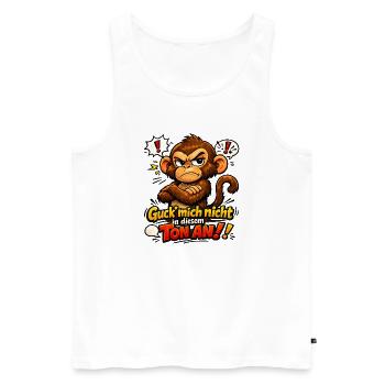 Guck mich nicht in diesem Ton an Äffchen - Männer Premium Bio Tank Top - Weiß - Vorne - Michal (187cm)