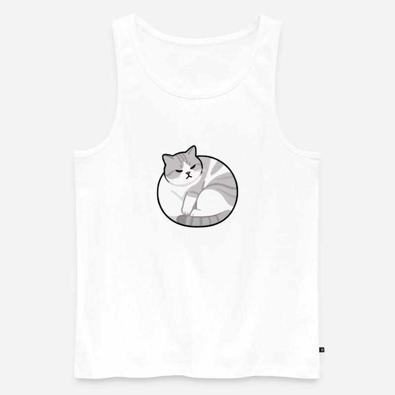 Cat Relax - Männer Premium Bio Tank Top - Weiß