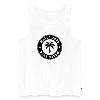 Malle 2026 Palm Tree Circle - Men's Premium Organic Tank Top - white - Front - Michal (187cm)