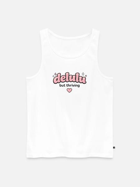 Delulu Thriving Logo - Männer Premium Bio Tank Top - Weiß